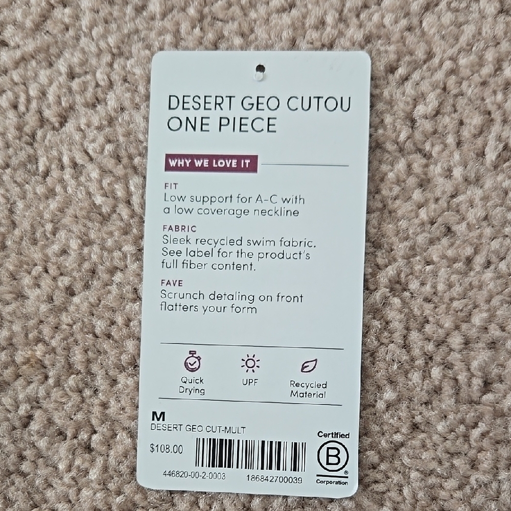 EUC Athleta Desert Geo Cutout Onepiece, Size Medium - Picture 5 of 6